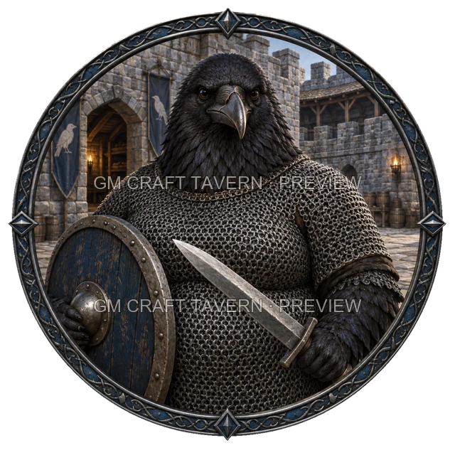 Grom Redcliff - aperçu de token de combattant vu du dessus