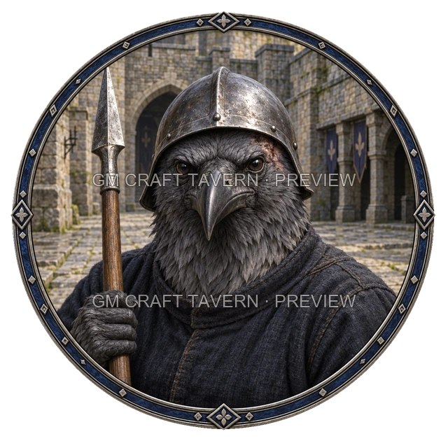 Durg Redcliff - aperçu de token de combattant vu du dessus