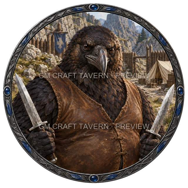 Durg Clearwell - aperçu de token de combattant vu du dessus