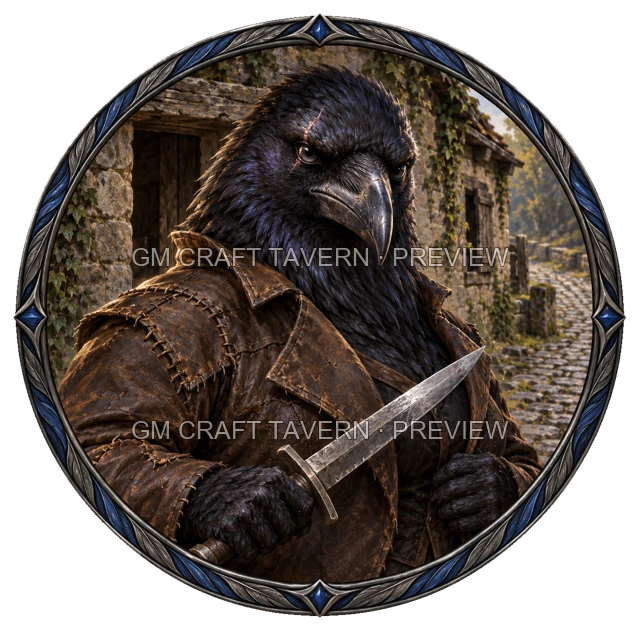 Aperçu de token de capitaine bandit vu du dessus