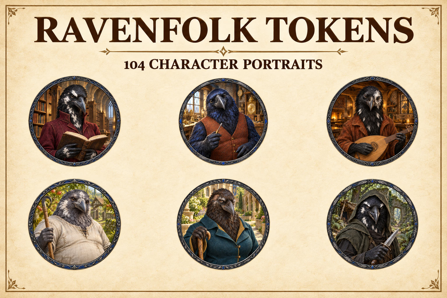Aperçu du produit Tokens de personnages gens-corbeaux 1