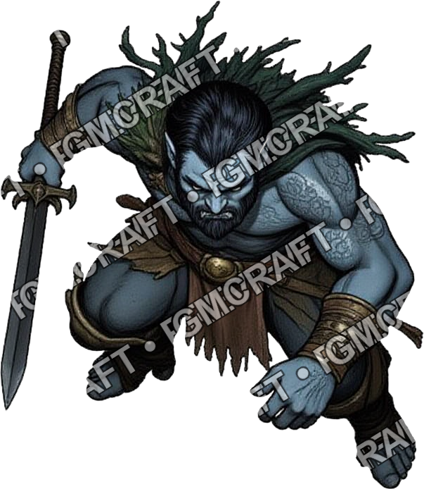 1 A Fierce Triton Warrior With Pale Blue Skin Dual Wielding Short Swords Tpdn 1159 0 Created By Rpgbot 11 05 top-down token preview