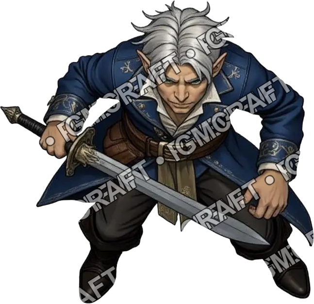 1 Sylas Windwhispe Pirate Elf Warrior Rompt 0020 top-down token preview