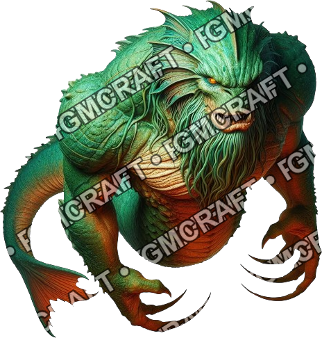 Merrow Large Brutish Merfolk With Green Created By Sacred Arts Designs Etsy top-down token preview