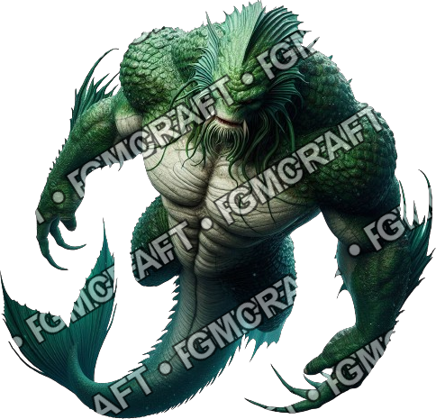 Merrow Large Brutish Merfolk With Green 2 Design By Sacred Arts Designs Etsy top-down token preview