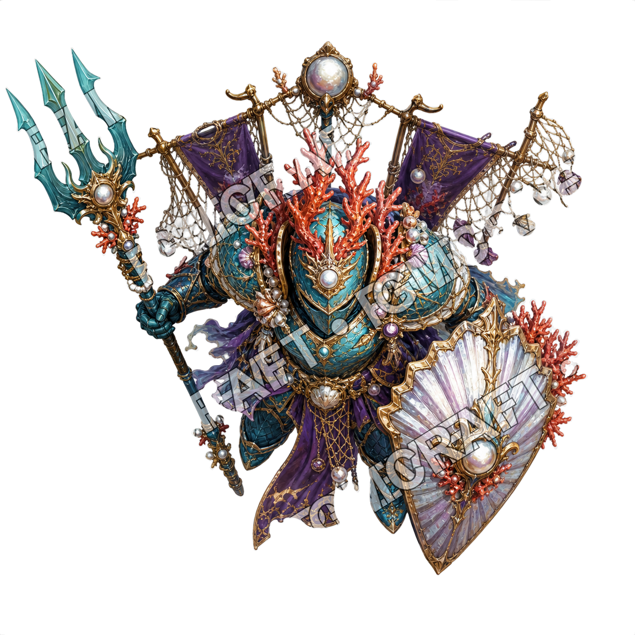 Sunken Atlantis Royal Guard 07 Royal Net Castor Topdown Token top-down token preview