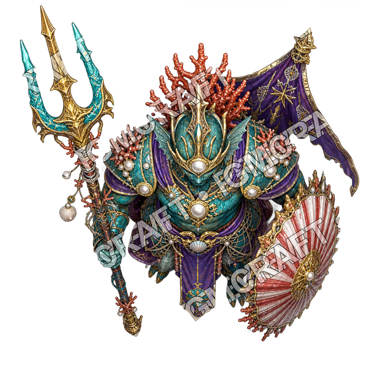 Sunken Atlantis Royal Guard 08 Atlantean Duelist Topdown Token top-down token preview