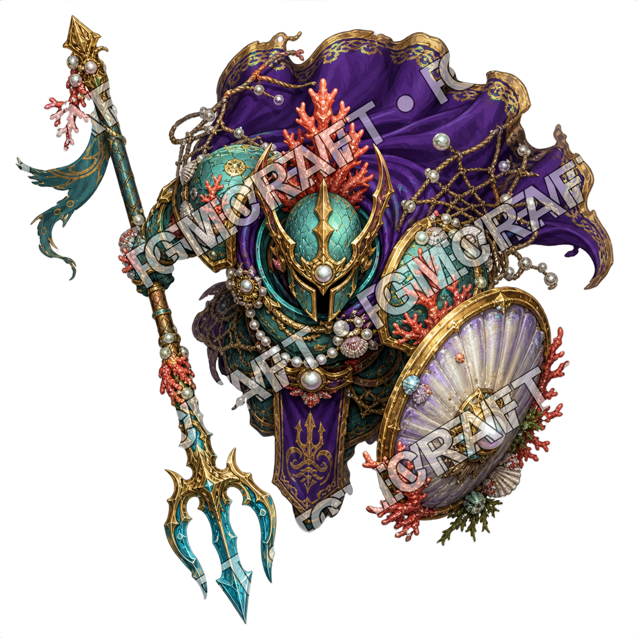 Sunken Atlantis Royal Guard 13 Wave Breaker Champion Topdown Token top-down token preview