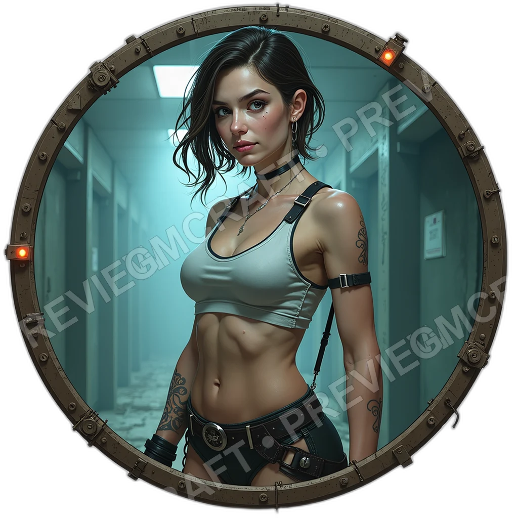 Neon Stitch Surgeon, Female, Luminescent Suture Lines, Retractable Nanoblade Wrist, Sterilized Tool Harness, Ripperdocs, ,Elder Very Old Person,1.8,, 0001 top-down token preview