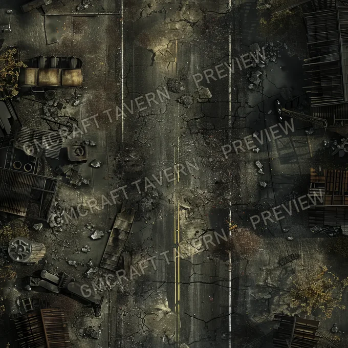 Destroyed Hightway Battlemap battlemap preview