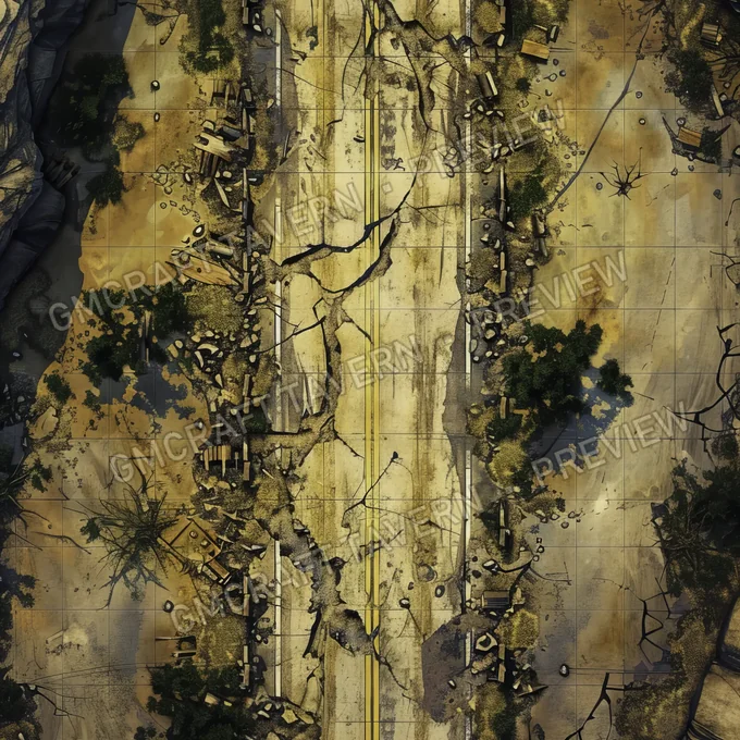 Destroyed Hightway Battlemap battlemap preview