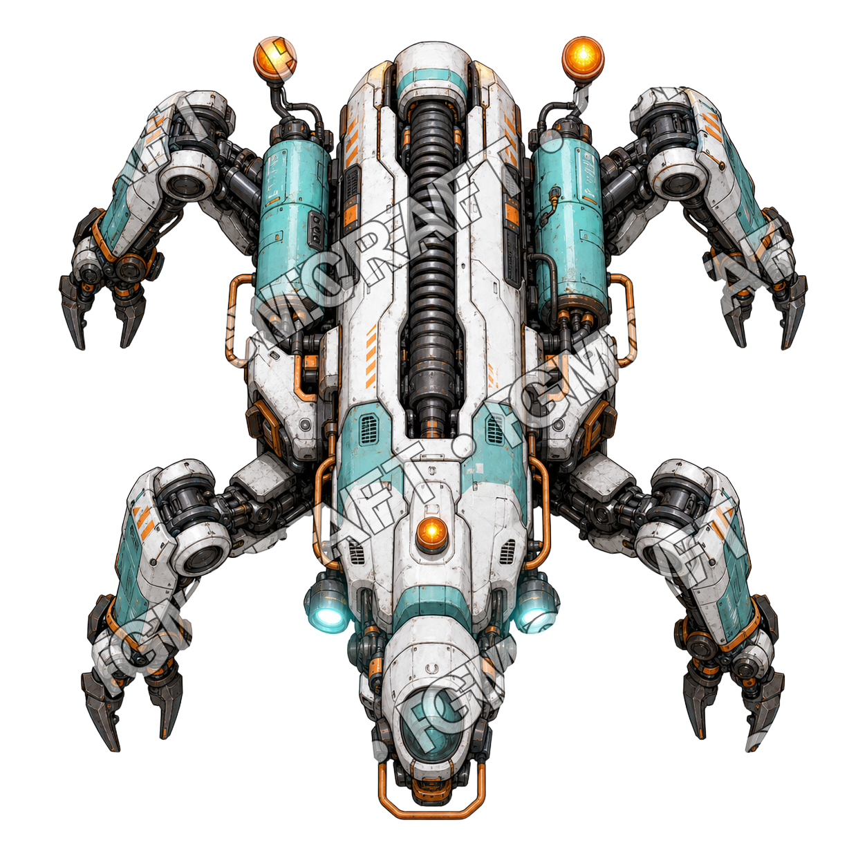 Drain Spine Mech top-down token preview