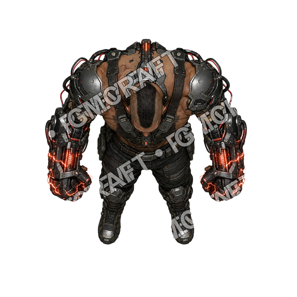 Shock Fist Cyborg top-down token preview