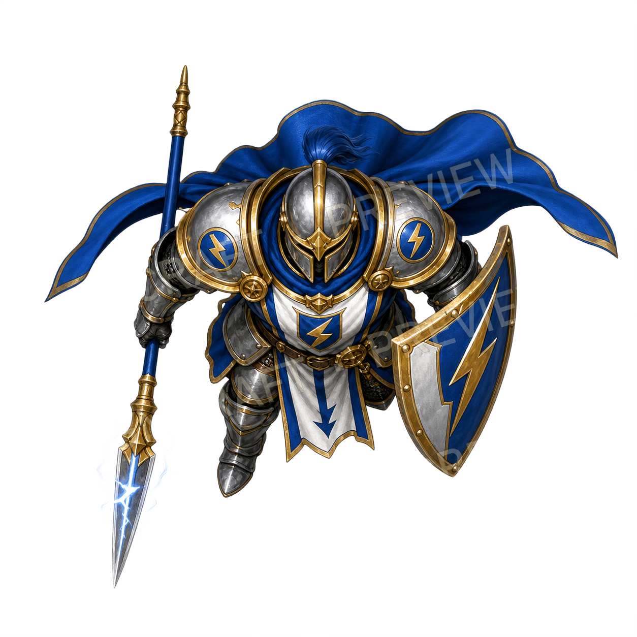 Thunder Spear Captain top-down token preview
