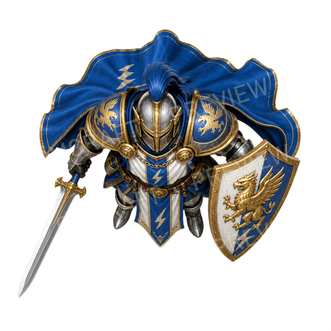 Griffon Helm Warden top-down token preview