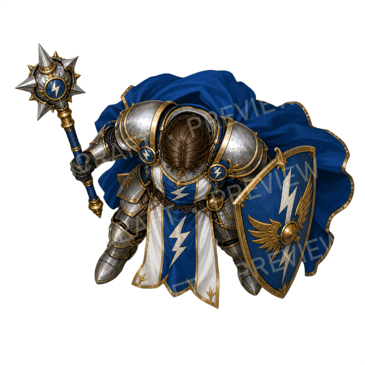 Tempest Mace Cleric top-down token preview