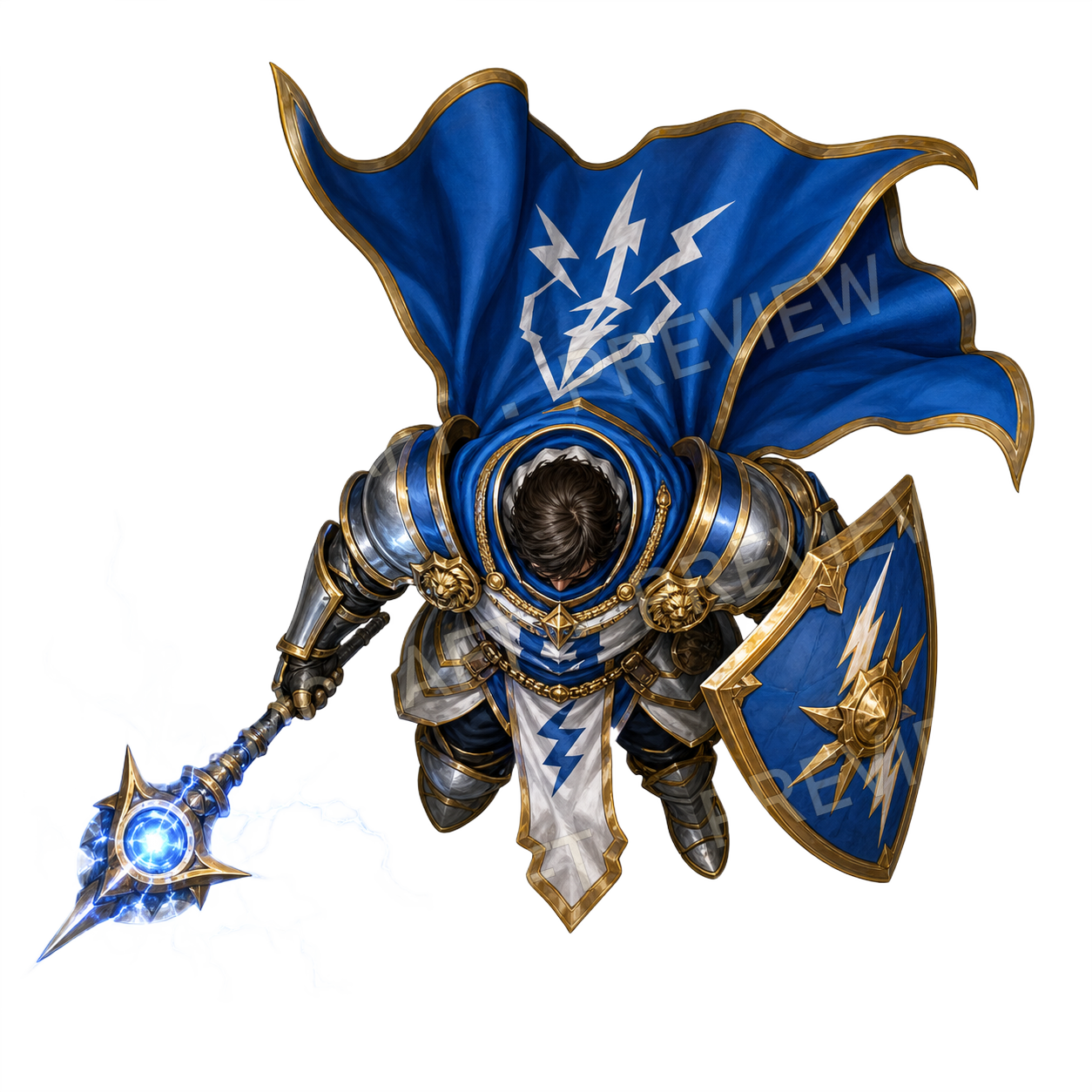 Chain Lightning Battlemage top-down token preview