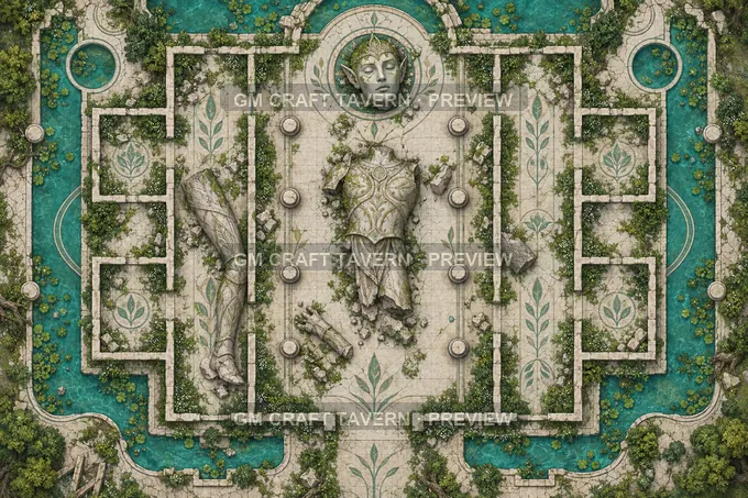 Hall Of The Broken Titan battlemap preview