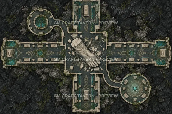 Crypt Beneath The Giant battlemap preview
