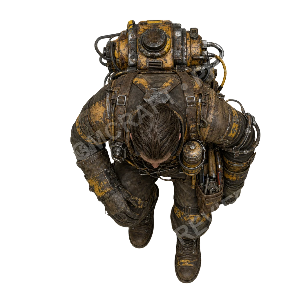 Salvaged Power Armor 09 top-down token preview