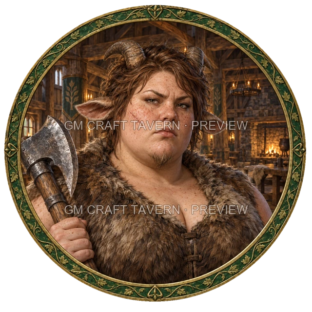 Aperçu du token vu du dessus de Grom Stonebrook - Barbare