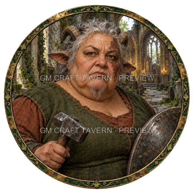 Aperçu du token vu du dessus de Grom Mossridge - Paladin