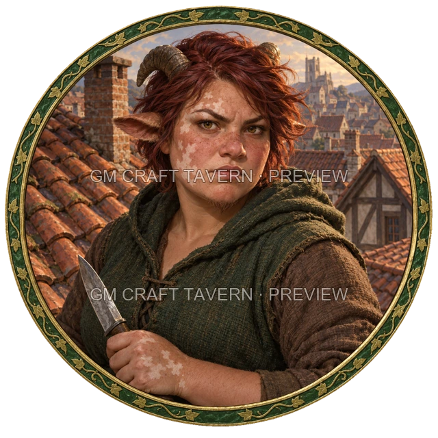 Aperçu du token vu du dessus de Grom Duskford - Roublard