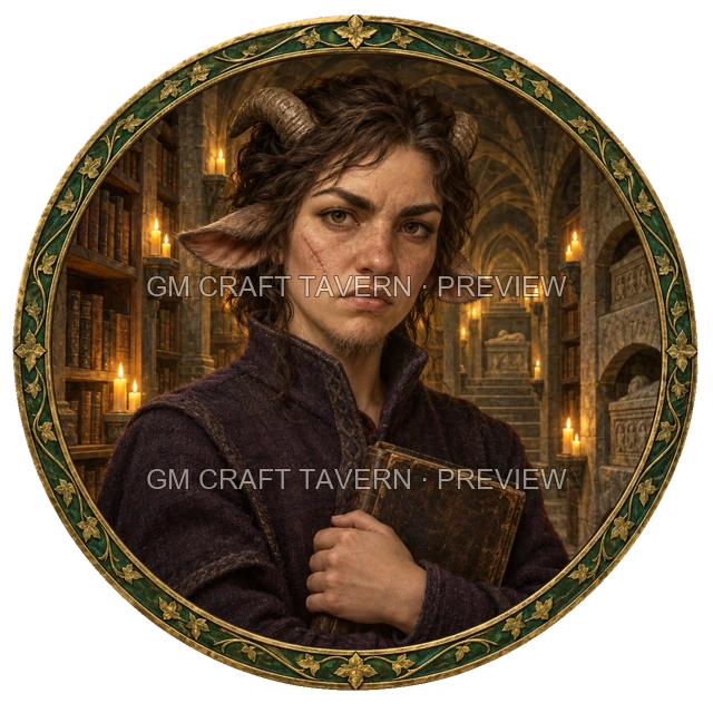 Aperçu du token vu du dessus de Grom Ironwell - Occultiste
