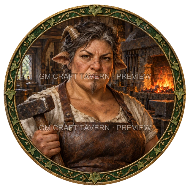 Aperçu du token vu du dessus de Grom Westmere - Forgeron