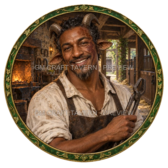 Varka Westmere - aperçu de token de forgeron vu du dessus