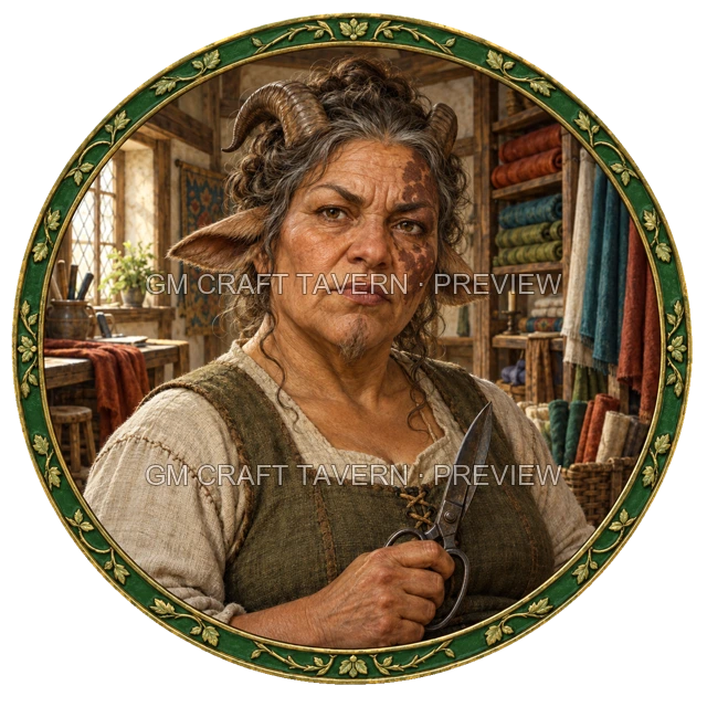 Durg Oakbend - aperçu de token d’artisan vu du dessus