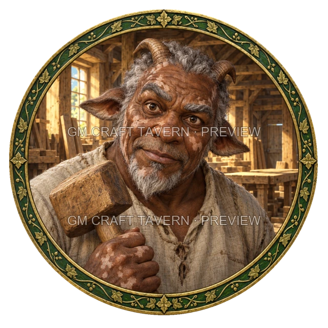Morga Oakbend - aperçu de token d’artisan vu du dessus