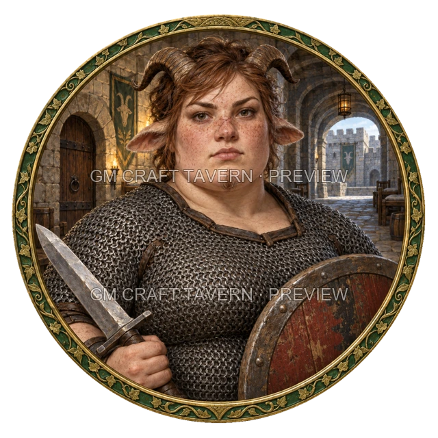 Grom Redcliff - aperçu de token de combattant vu du dessus