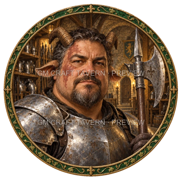 Varka Redcliff - aperçu de token de combattant vu du dessus