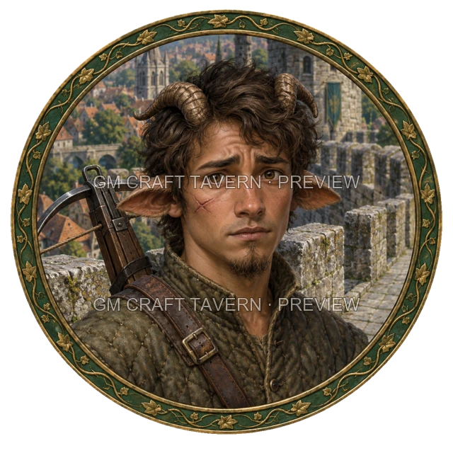Besha Redcliff - aperçu de token de combattant vu du dessus