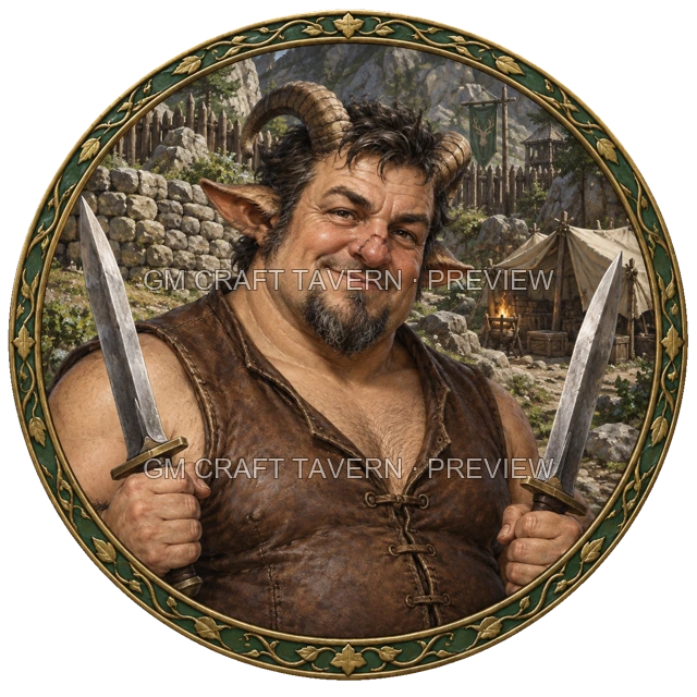 Durg Clearwell - aperçu de token de combattant vu du dessus