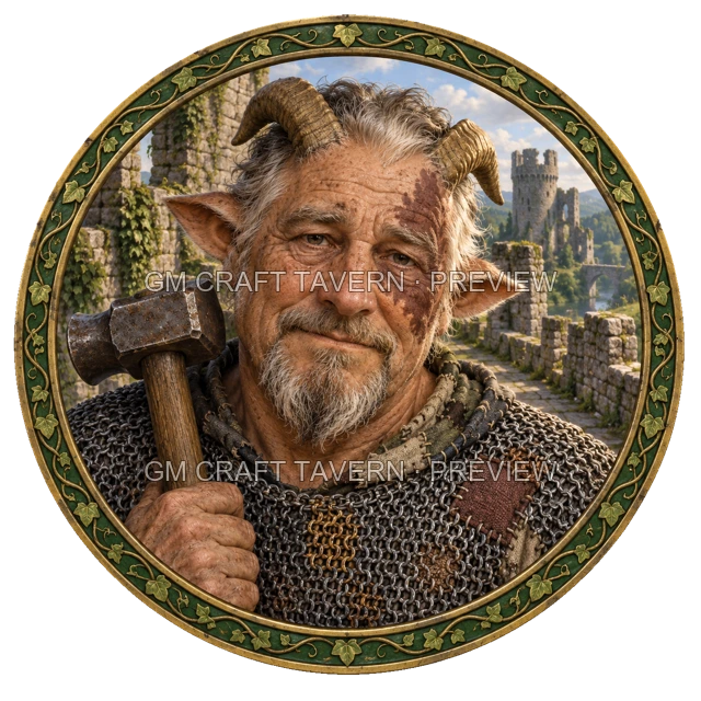 Morga Clearwell - aperçu de token de combattant vu du dessus