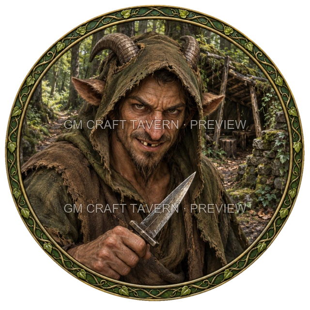 Aperçu de token de brigand de grand chemin vu du dessus