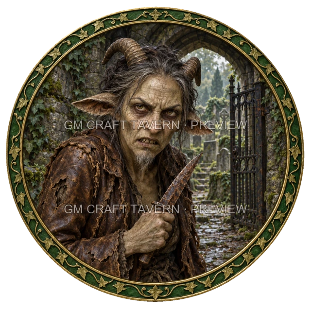 Aperçu de token de bandit mort-vivant vu du dessus