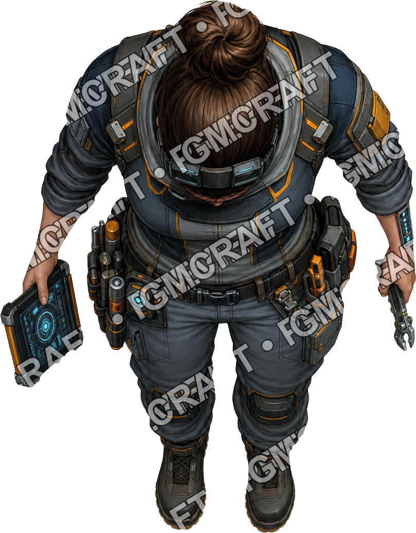 Maintenance Technician top-down token preview