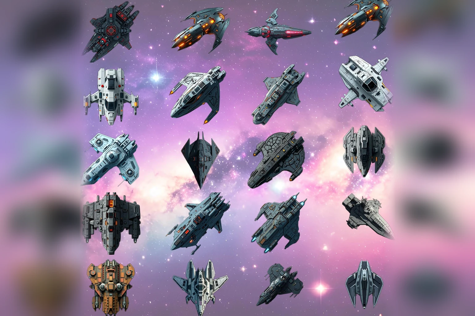 Aperçu du produit Vaisseaux spatiaux de science-fiction en 2D 4