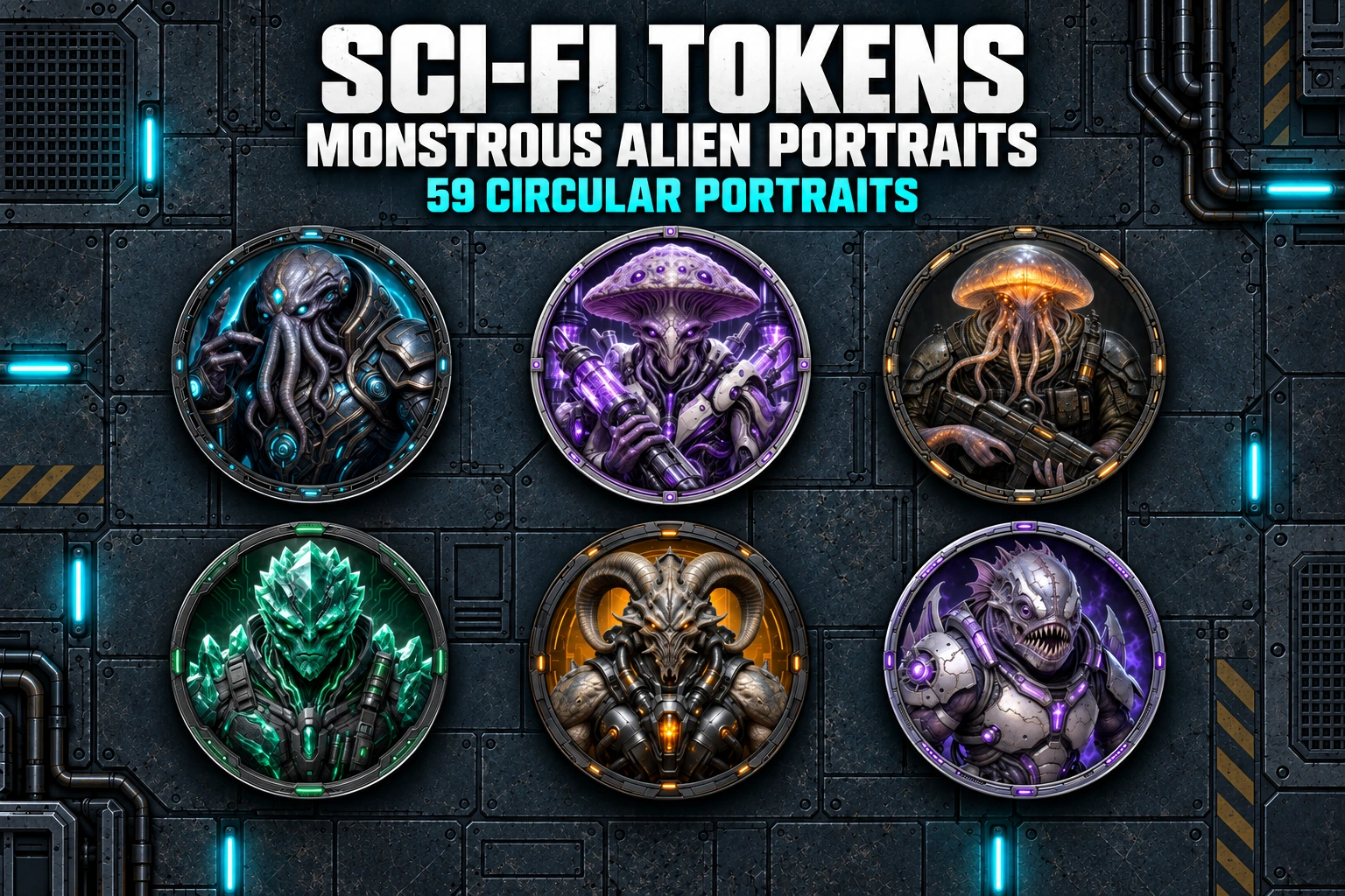 Aperçu du produit Portraits d’extraterrestres monstrueux en armure