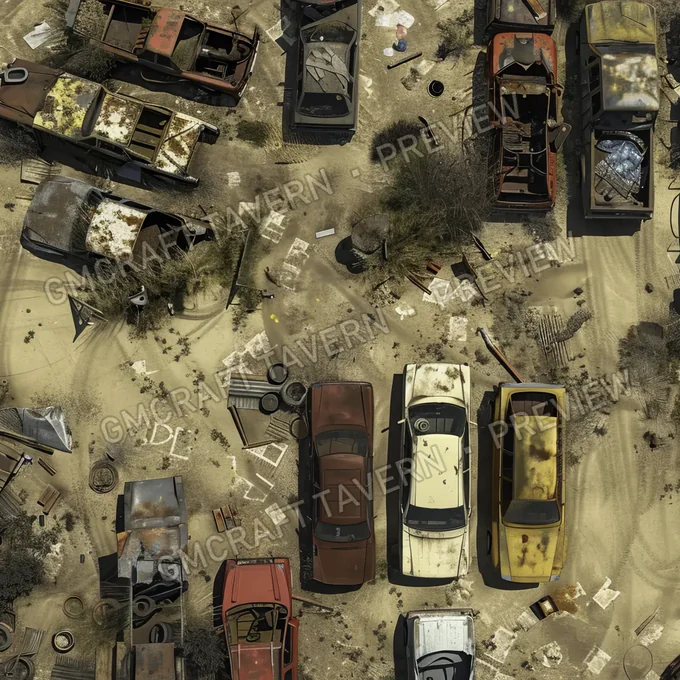 Aperçu de la battlemap Scrapyard Sanctuary A Sprawling