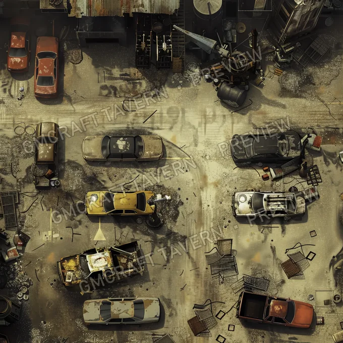 Aperçu de la battlemap Scrapyard Sanctuary A Sprawling