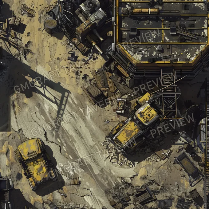 Aperçu de la battlemap Scrapyard Stronghold A Fortified