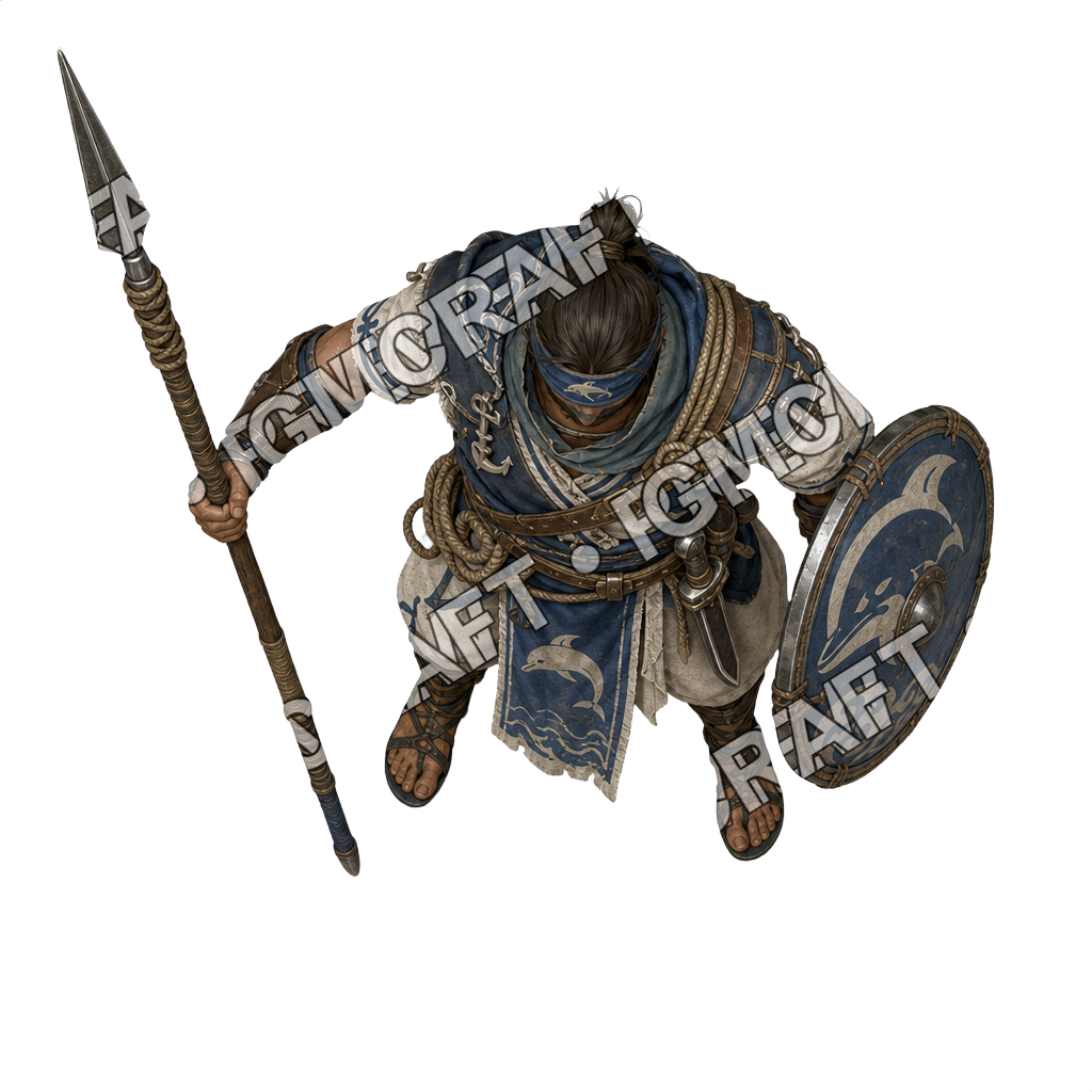 Dolphin Boat Marine top-down token preview