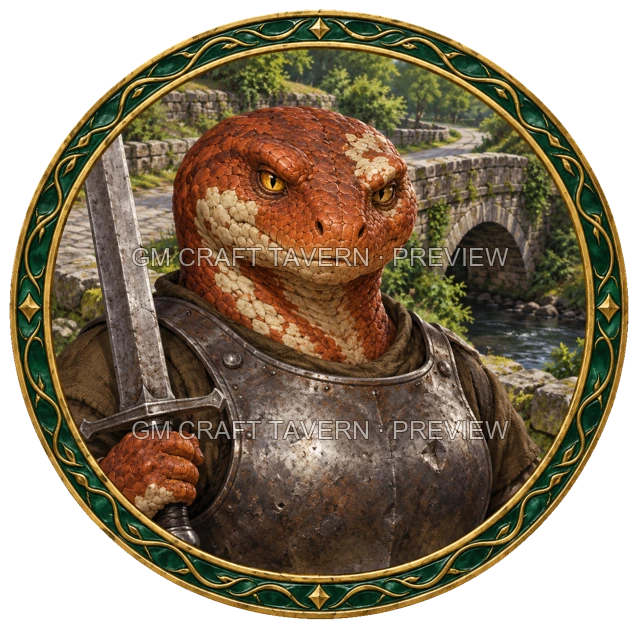 Aperçu du token vu du dessus de Urdan Ashfield - Guerrier