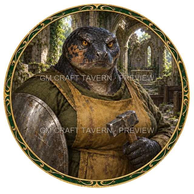 Aperçu du token vu du dessus de Grom Mossridge - Paladin