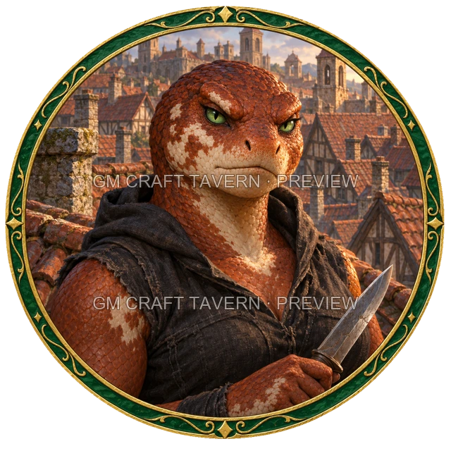 Aperçu du token vu du dessus de Grom Duskford - Roublard