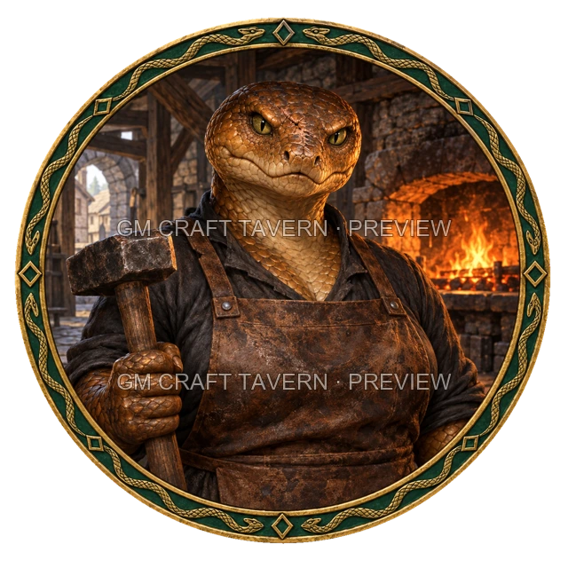 Aperçu du token vu du dessus de Grom Westmere - Forgeron